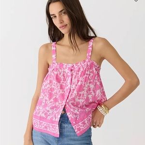 NWT J. Crew Button-front tank in tiny rosebud floral